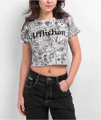 Affliction Iggy Punk White Crop T-Shirt