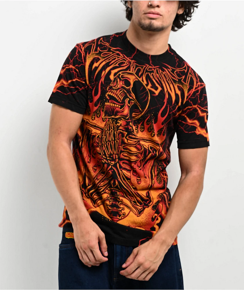 Affliction Infernal Nightmare Black & Red T-Shirt