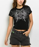 Affliction Inner Abyss Black Crop T-Shirt