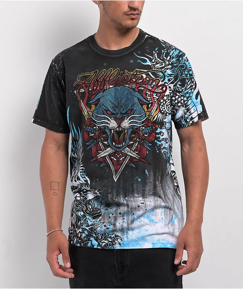 Affliction Internal Prowl Grey Wash T-Shirt