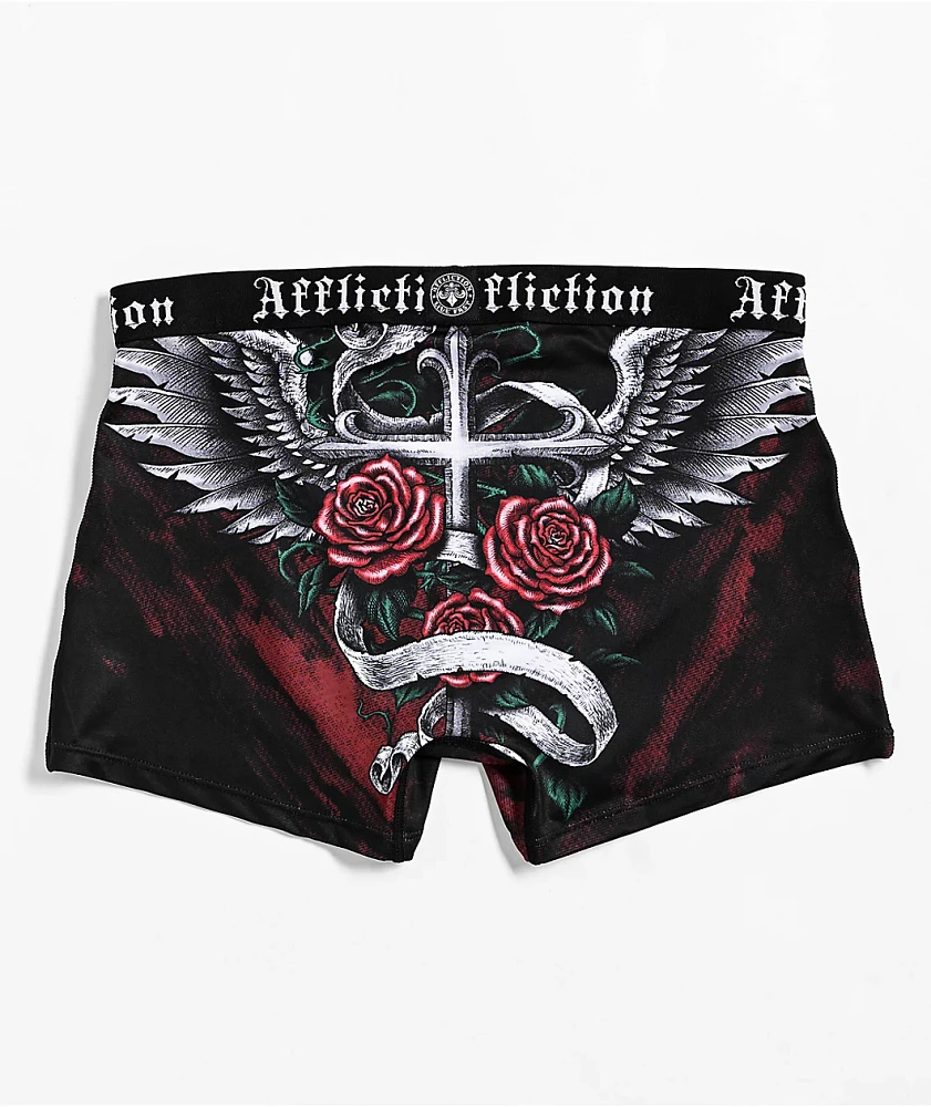 Affliction Ion Black & Red Boyshort Underwear