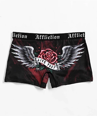 Affliction Ion Black & Red Boyshort Underwear