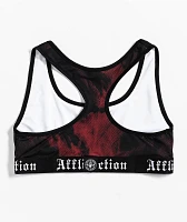 Affliction Ion Black & Red Sports Bra