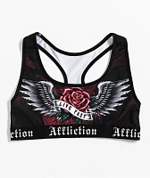 Affliction Ion Black & Red Sports Bra