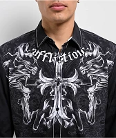 Affliction Jump Black Long Sleeve Button Up Shirt