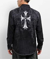 Affliction Jump Black Long Sleeve Button Up Shirt