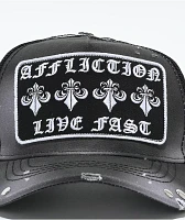 Affliction Life Black Trucker Hat