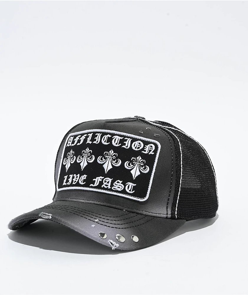 Affliction Life Black Trucker Hat