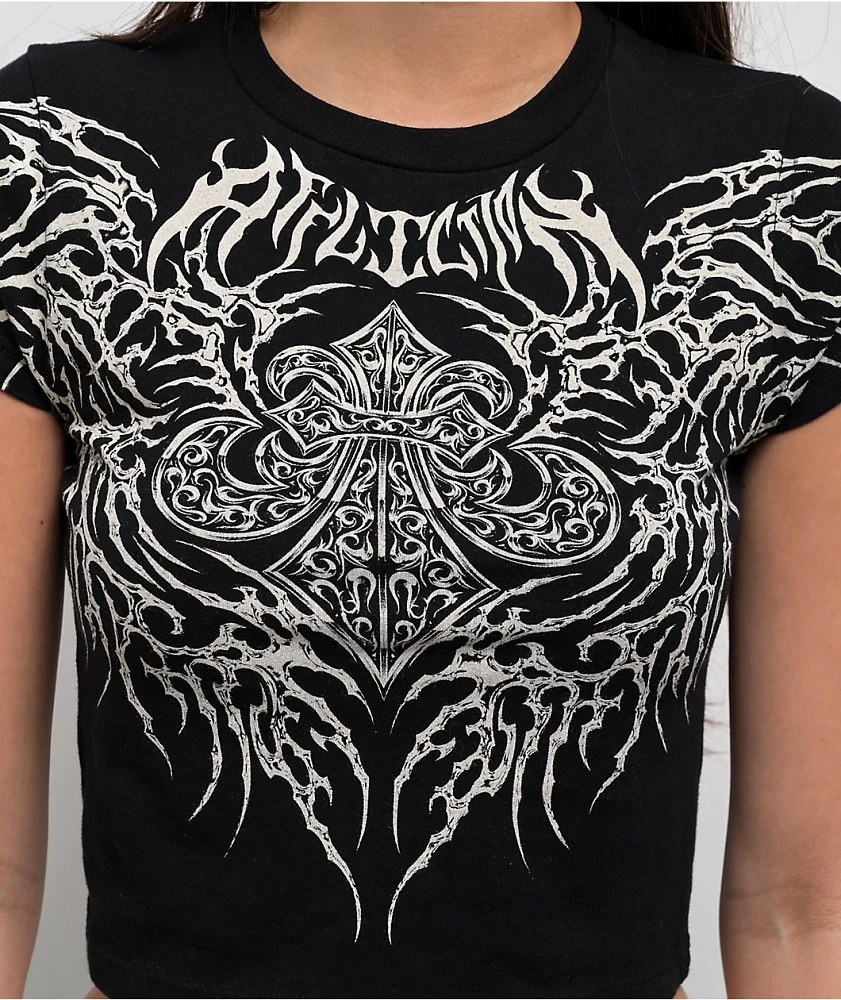 Affliction Liquid Signify Black Crop T-Shirt