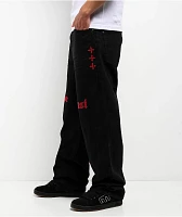 Affliction Live Fast Black Wide Leg Jeans