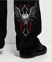 Affliction Live Fast Black Wide Leg Jeans
