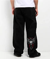Affliction Live Fast Black Wide Leg Jeans