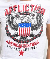 Affliction Live Fast White Crop T-Shirt