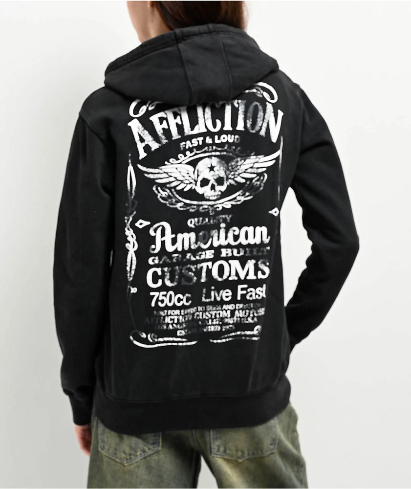 Affliction Lynchburg Black Zip Hoodie