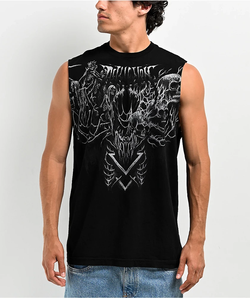 Affliction Permafrost Black Tank Top