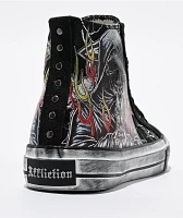 Affliction Phantom Fire Black, Grey & Red Shoes