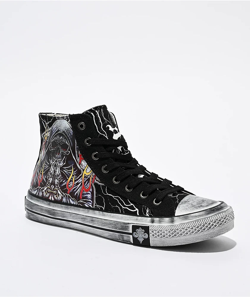 Affliction Phantom Fire Black, Grey & Red Shoes