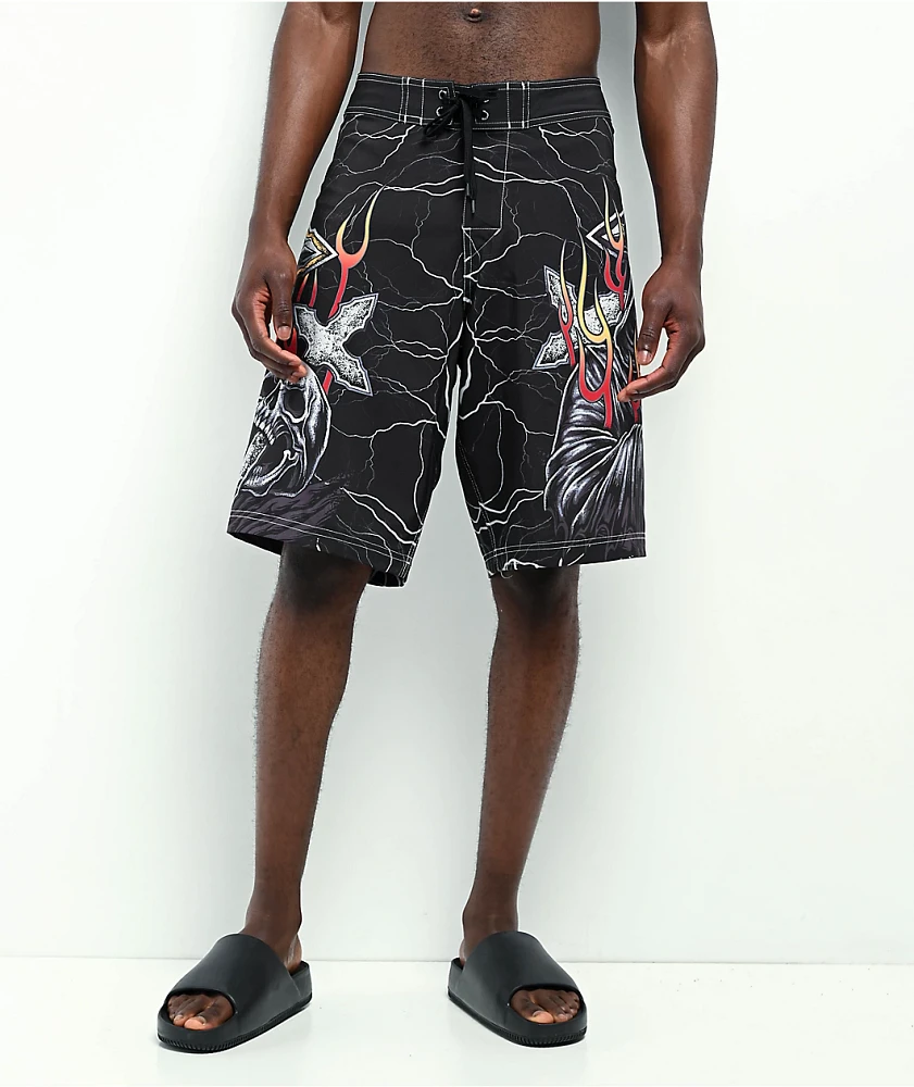 Affliction Phantom Fire Black Board Shorts