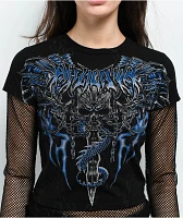Affliction Primal Black 2Fer Crop Long Sleeve T-Shirt