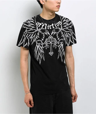 Affliction Seismic Eruption Black Wash T-Shirt