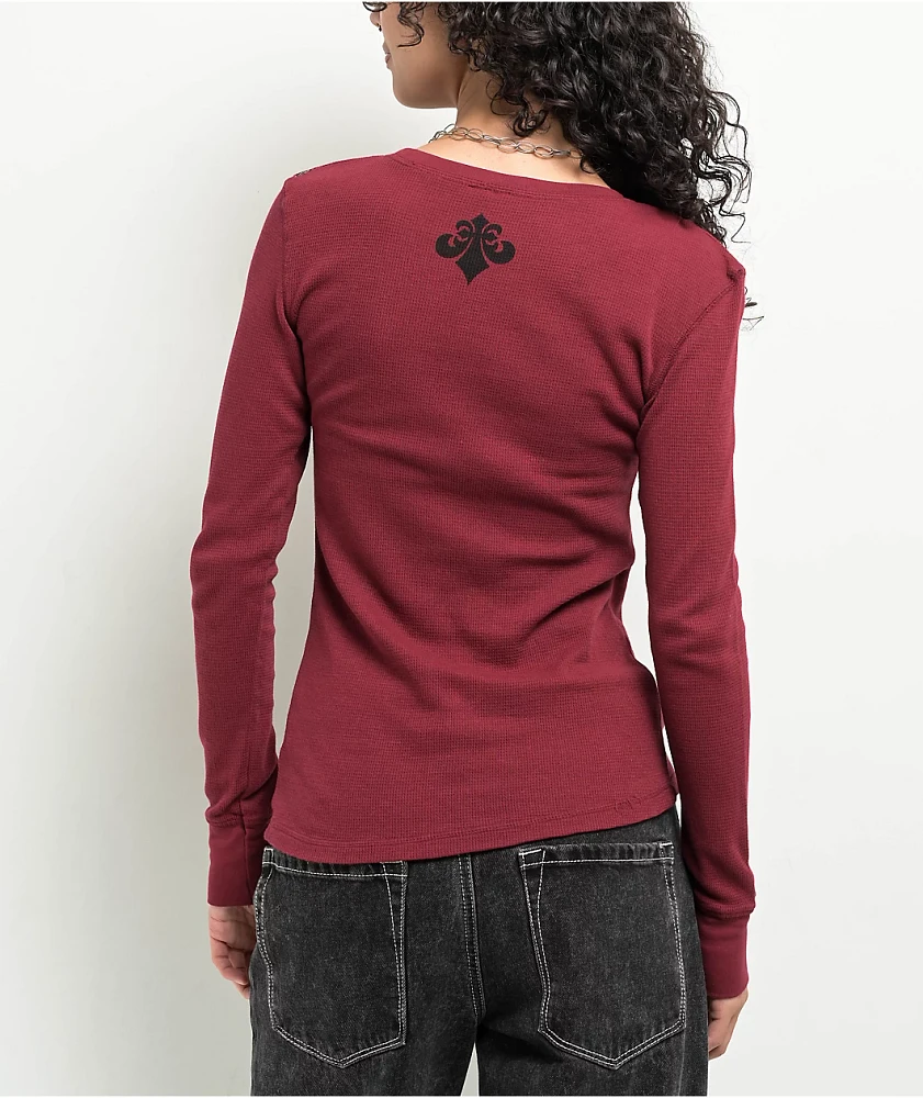 Affliction Shred Fest Red Thermal Long Sleeve T-Shirt