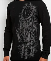 Affliction Shrouded Night Black Thermal Long Sleeve T-Shirt