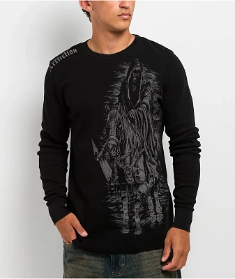 Affliction Shrouded Night Black Thermal Long Sleeve T-Shirt