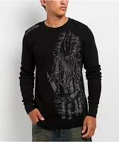 Affliction Shrouded Night Black Thermal Long Sleeve T-Shirt