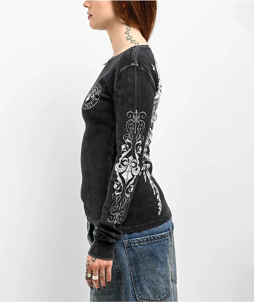 Affliction Simulation Black Thermal Long Sleeve T-Shirt