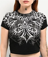 Affliction Skeleton Black Crop T-Shirt