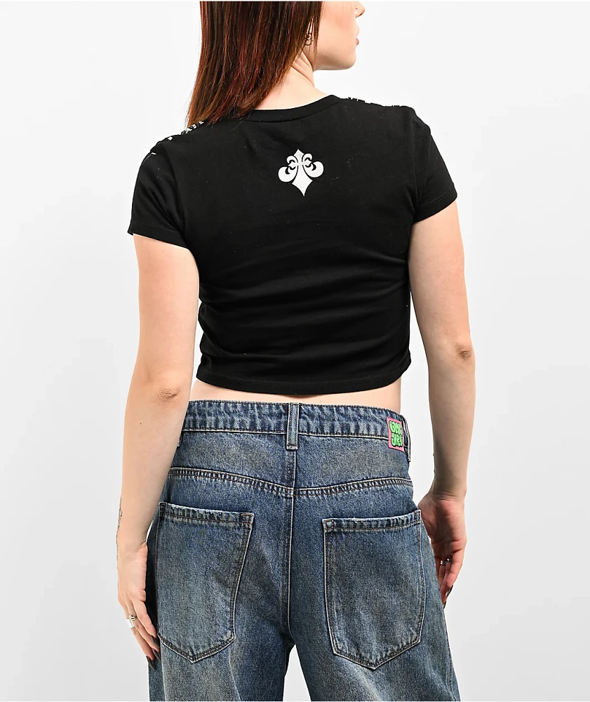 Affliction Skeleton Black Crop T-Shirt