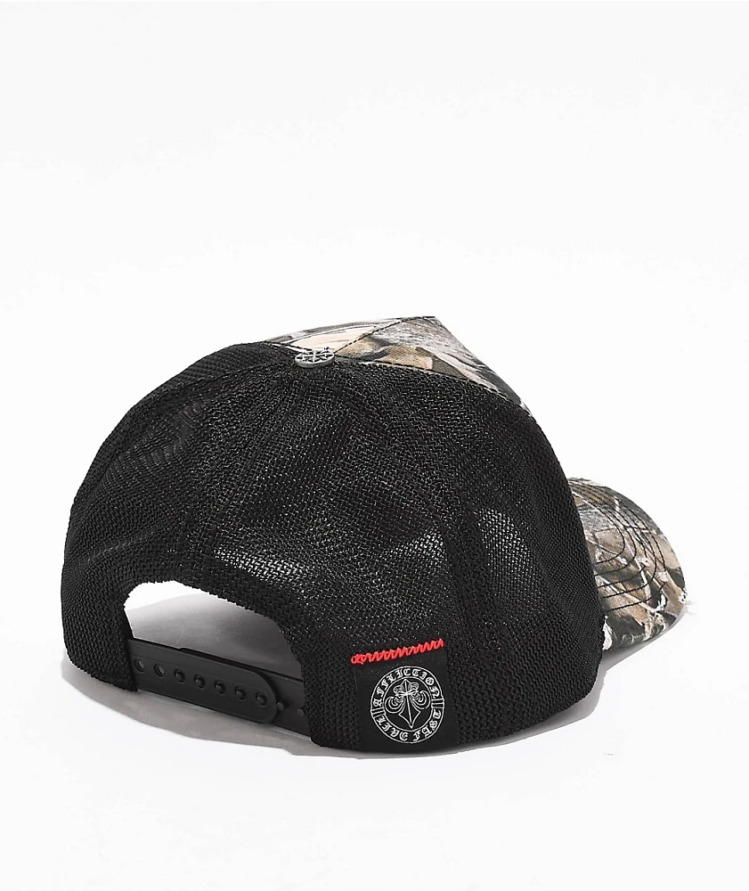 Affliction Skull Tree Black & Camo Trucker Hat