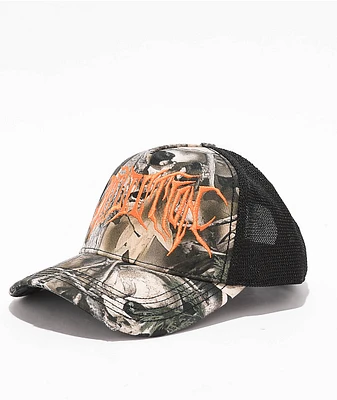 Affliction Skull Tree Black & Camo Trucker Hat