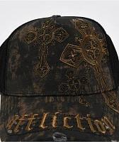Affliction Spiker Brown & Black Trucker Hat