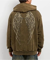 Affliction Spiker Green Wash Zip Hoodie