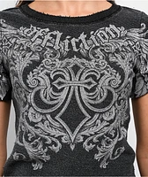 Affliction Step Of Faith Black Terry Cloth Crop T-Shirt