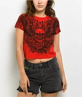 Affliction Stoker Red Crop T-Shirt