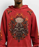 Affliction Toxic Tavern Red Potassium Wash Hoodie