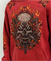 Affliction Toxic Tavern Red Potassium Wash Hoodie