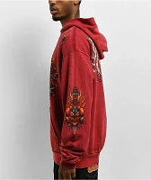 Affliction Toxic Tavern Red Potassium Wash Hoodie