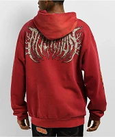 Affliction Toxic Tavern Red Potassium Wash Hoodie