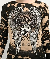 Affliction Wing Blossom Black Thermal Long Sleeve T-Shirt