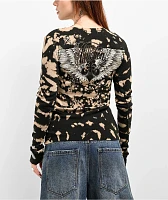 Affliction Wing Blossom Black Thermal Long Sleeve T-Shirt