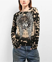 Affliction Wing Blossom Black Thermal Long Sleeve T-Shirt