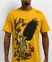 Affliction Winged Reaper Mustard Lava T-Shirt