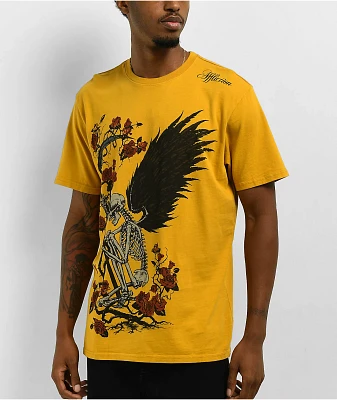 Affliction Winged Reaper Mustard Lava T-Shirt