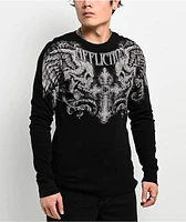 Affliction Winged Up Black Thermal Long Sleeve T-Shirt