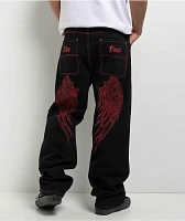 Affliction Wings Wide Leg Black Jeans