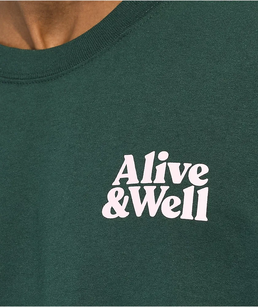 Alive & Well Stoned Dark Green T-Shirt
