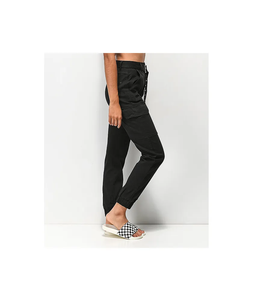 Almost Famous Belted Black Cargo Pants